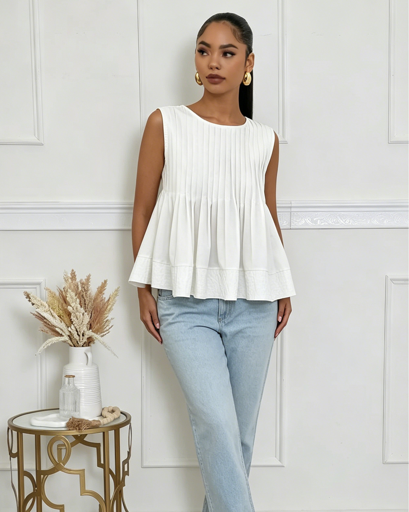 Soft Pleat Swing Top