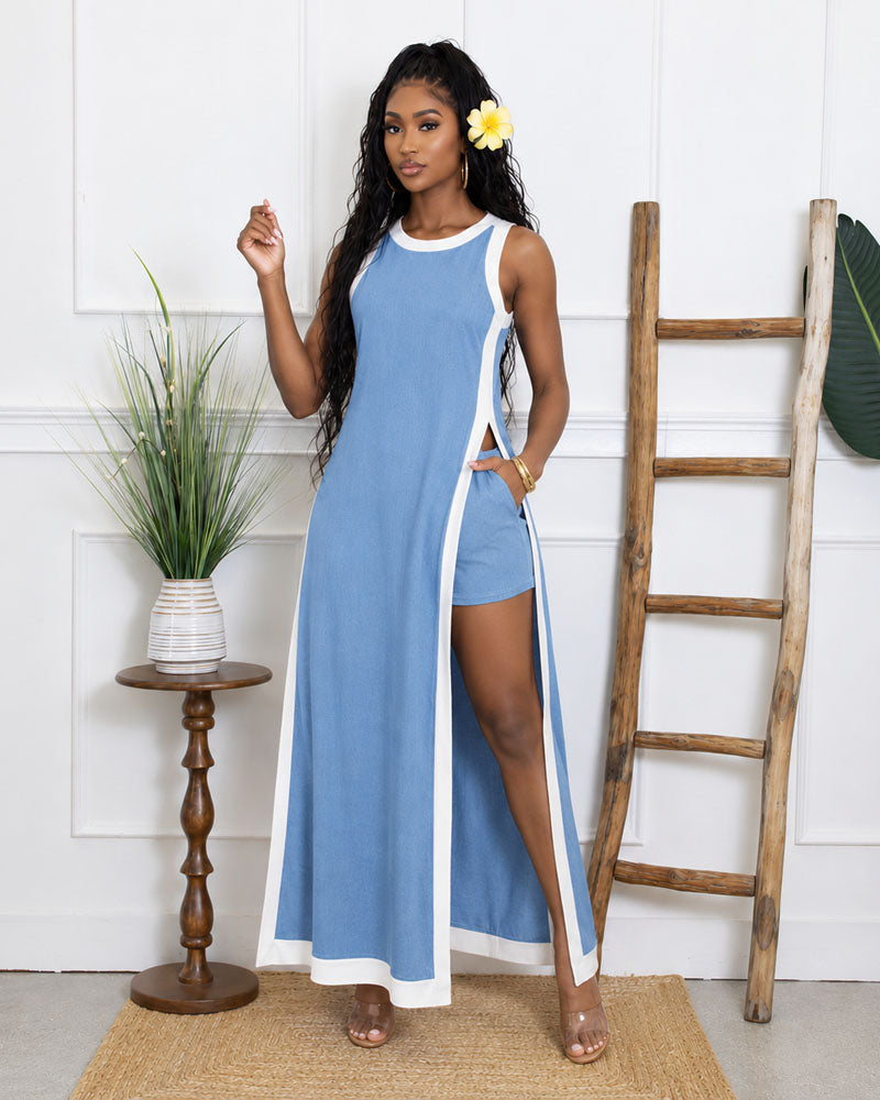 piper sleeveless dress SET