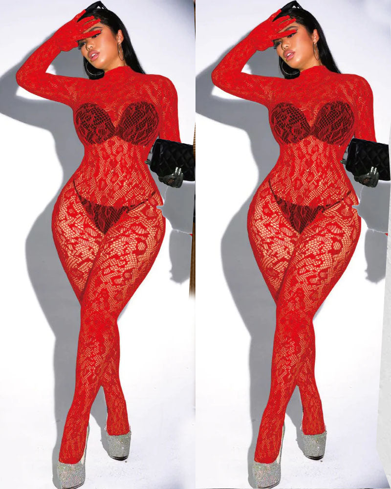 Sexy Lace Leopard Jumpsuit