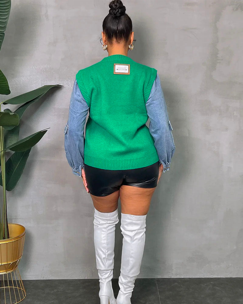 Smile For Me Denim Sweater