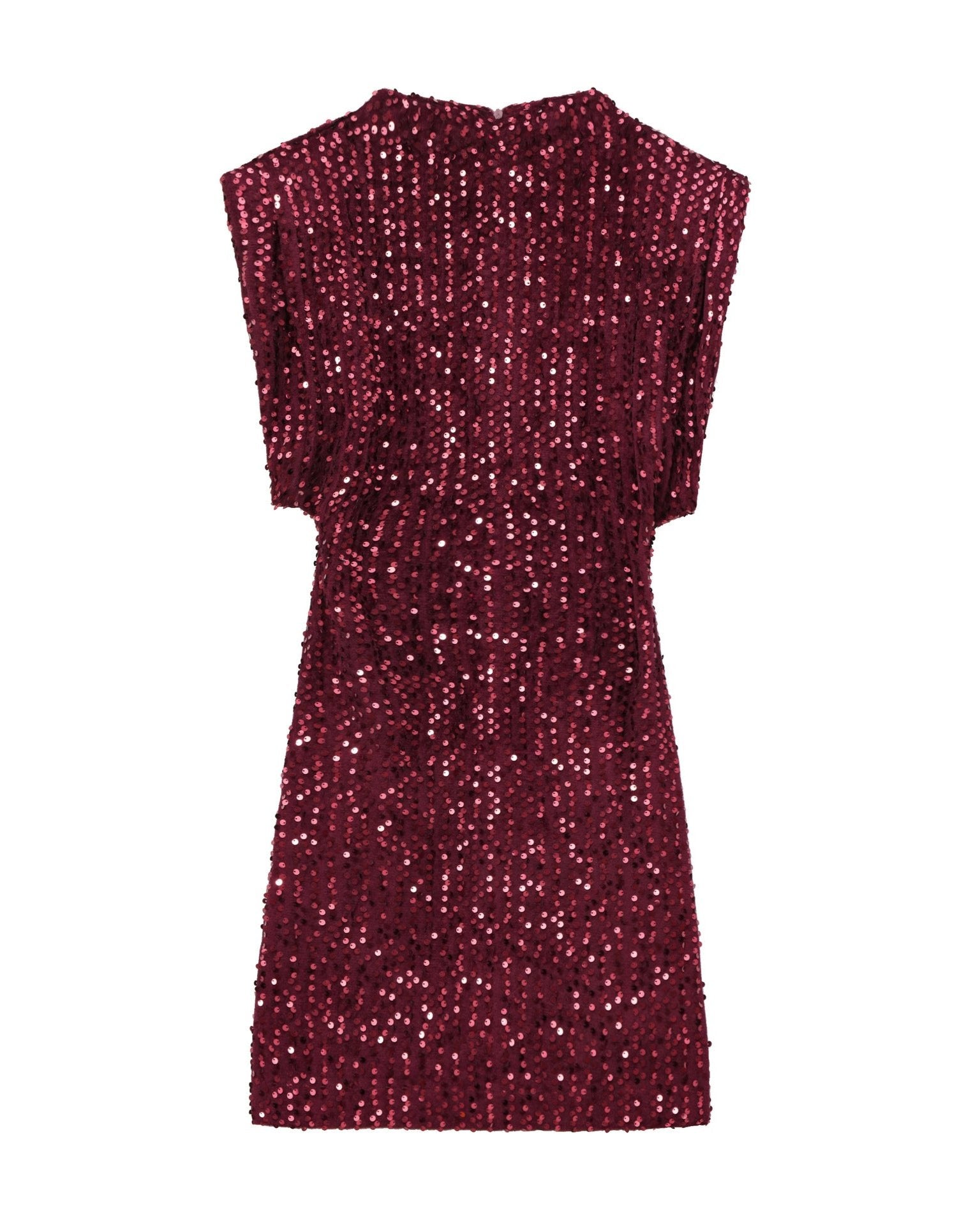 Sequined shoulder-pad dress