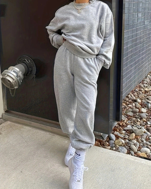 Oversize Crew Neck Tracksuit Set