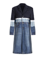 Reconstructed Denim Jean Trench Coat