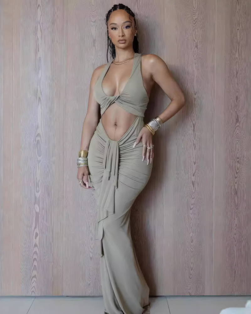 Desert Dusk Halter Wrap Maxi Dress