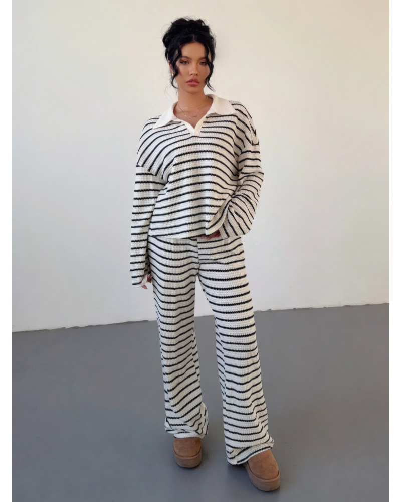 Pretty Lavish - Striped Wide Leg Trousers Set
