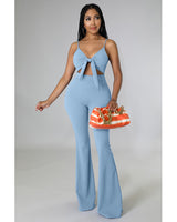 light blue jumpsuit