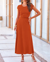 orange red skirt set