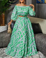 light green skirt set