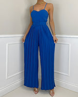 blue jumpsuit