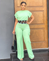 green pants set