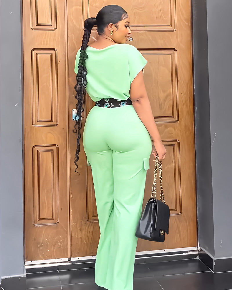 green pants set