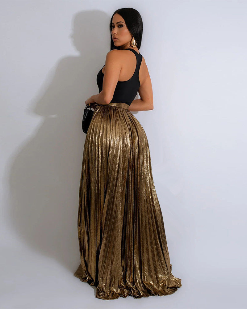 gold skirt