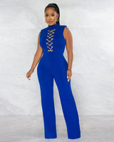 blue jumpsuit