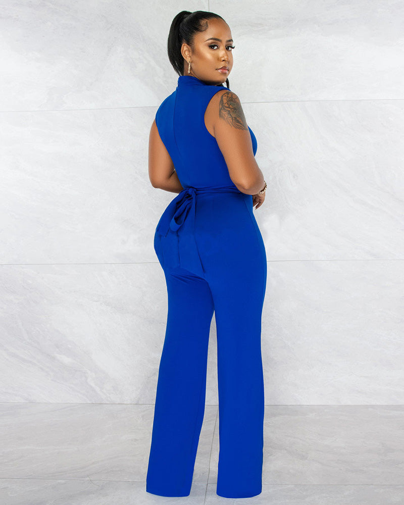 blue jumpsuit