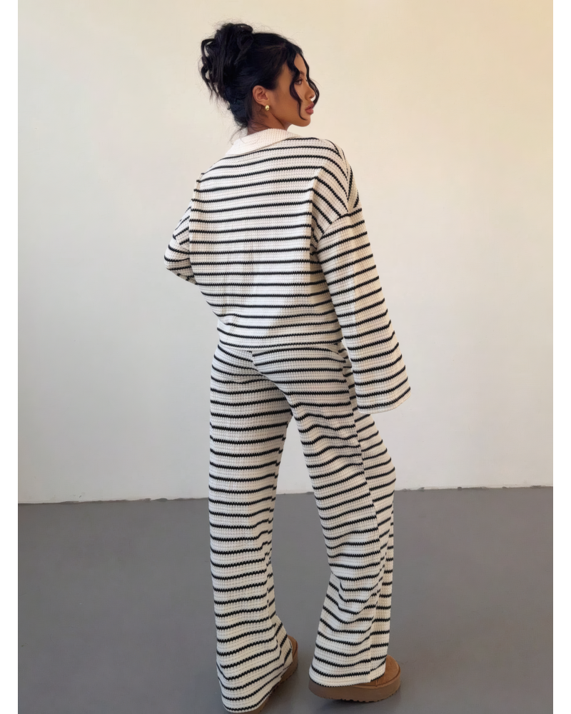 Pretty Lavish - Striped Wide Leg Trousers Set