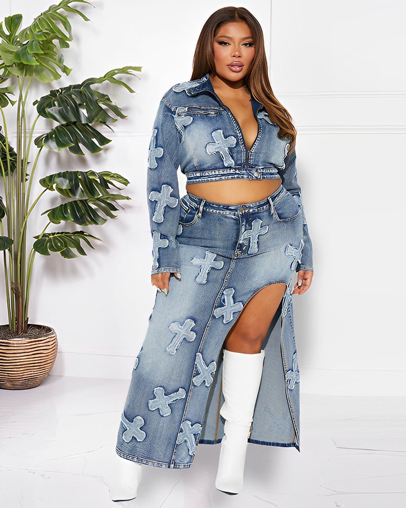 KRISS CROSS  DENIM SET