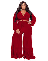 wine red pants set