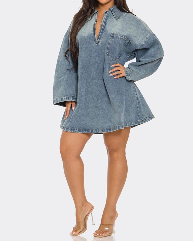 denim mini dress