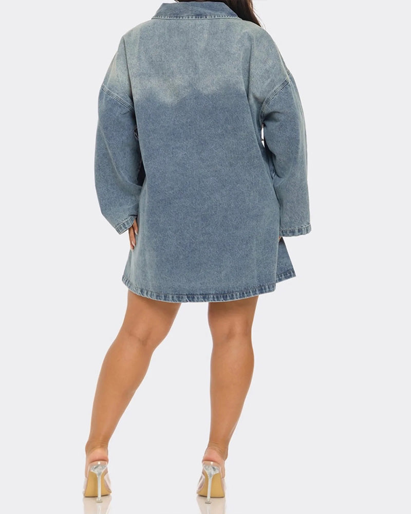 denim mini dress