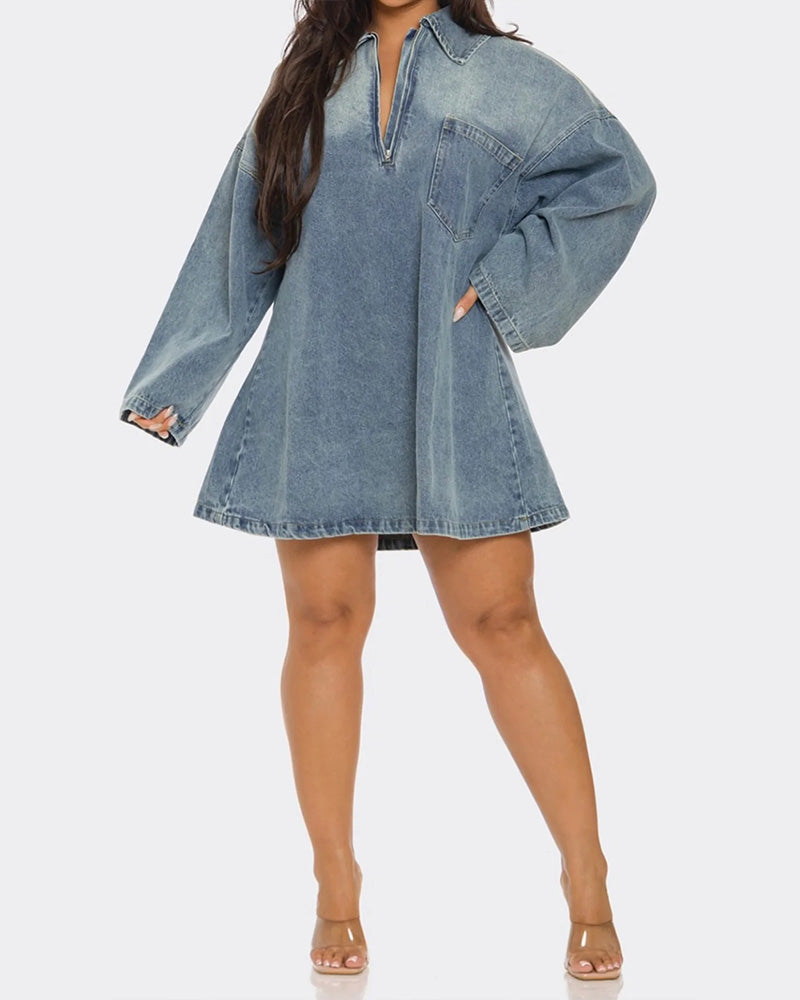 denim mini dress