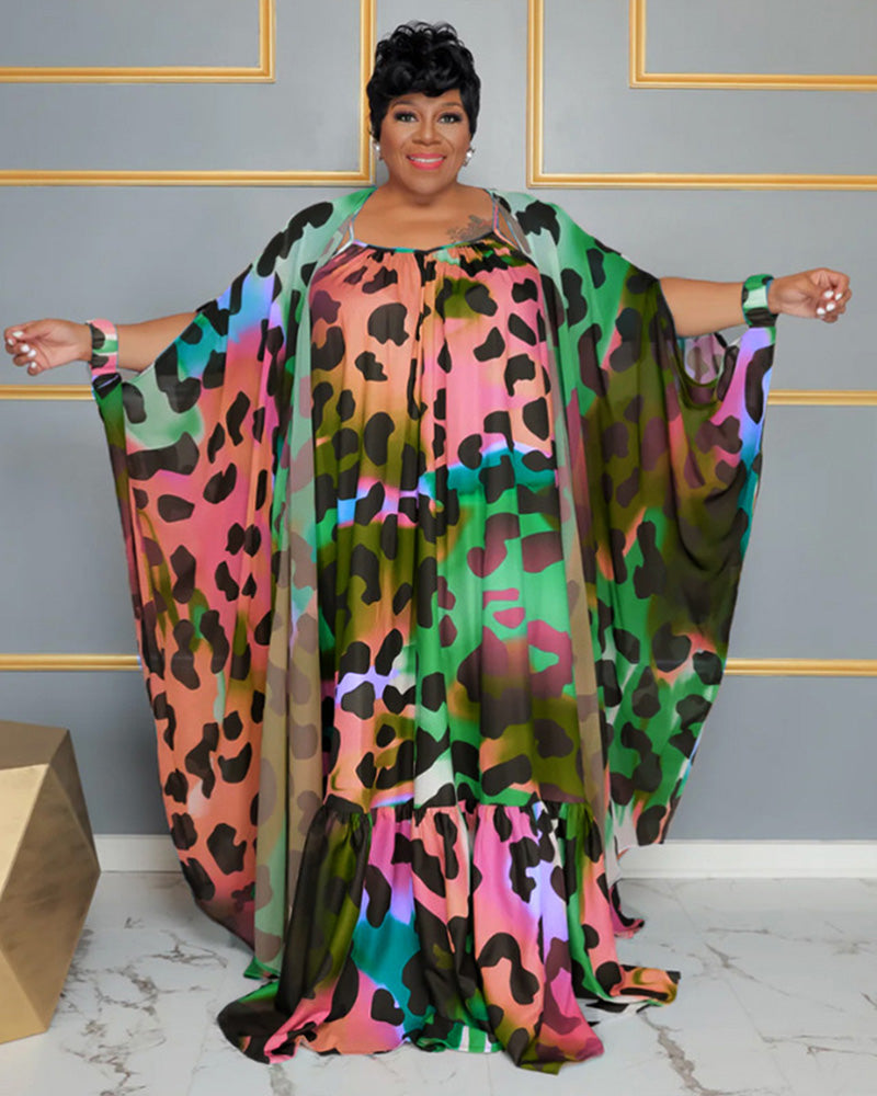 pink dress with a cloak