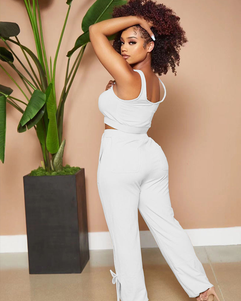 white pants set