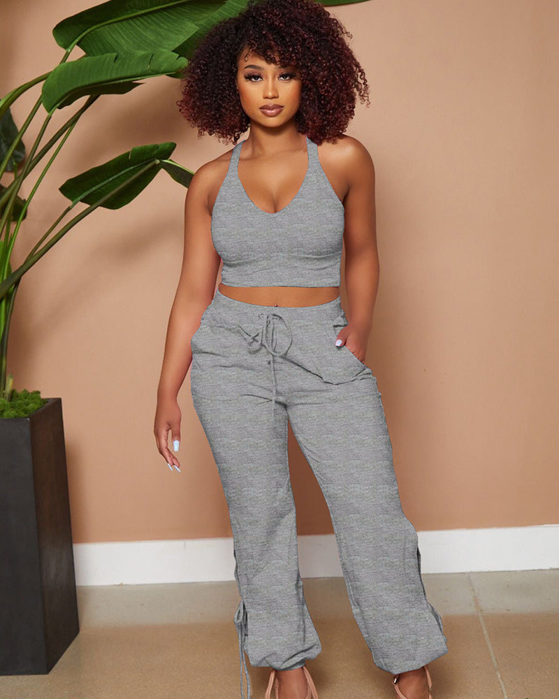 gray pants set