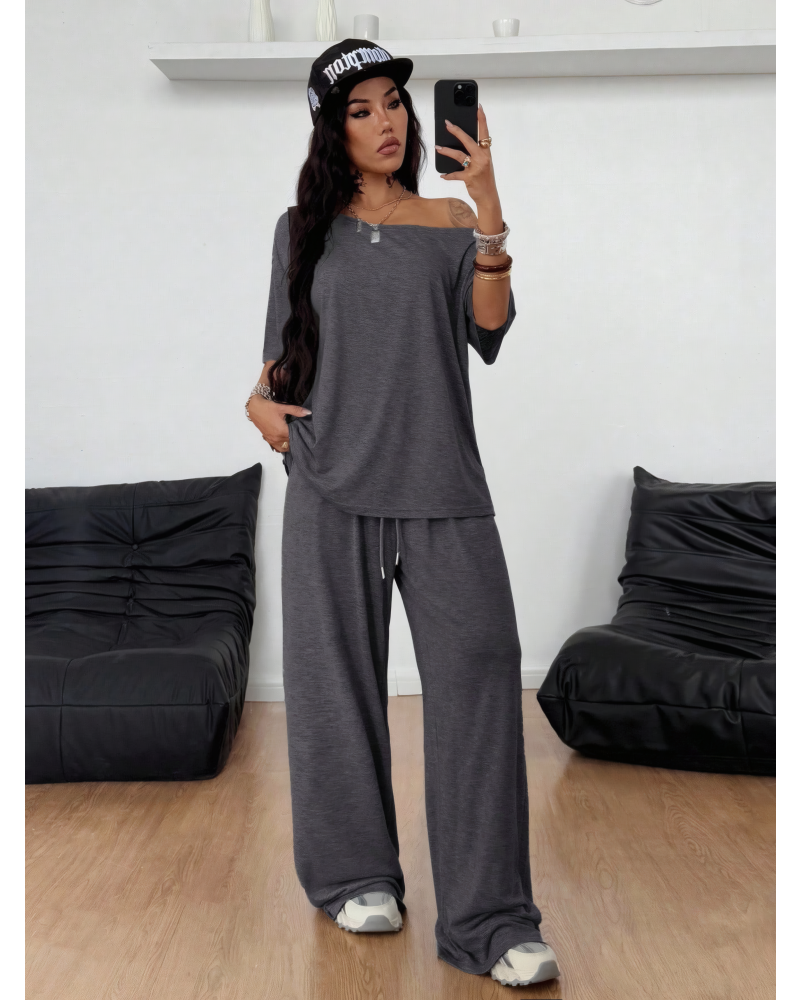 Chill Status Off Shoulder Pant Set