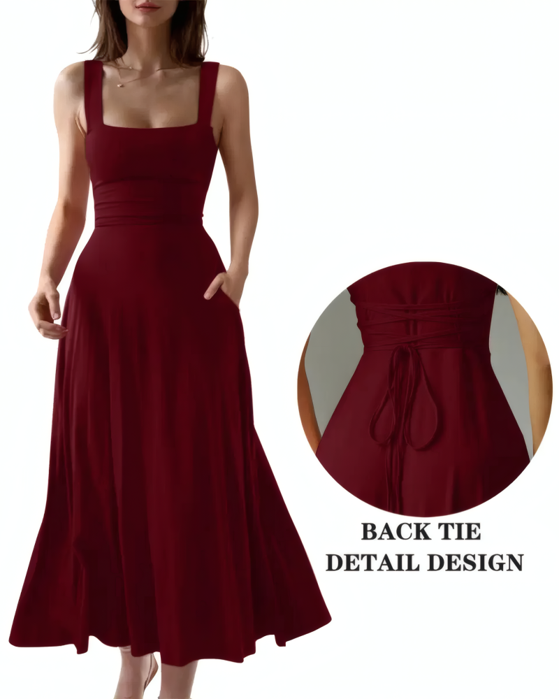 Lace-Back Midi Dress