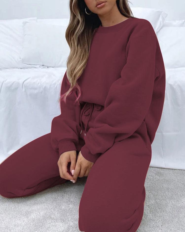 Oversize Crew Neck Tracksuit Set