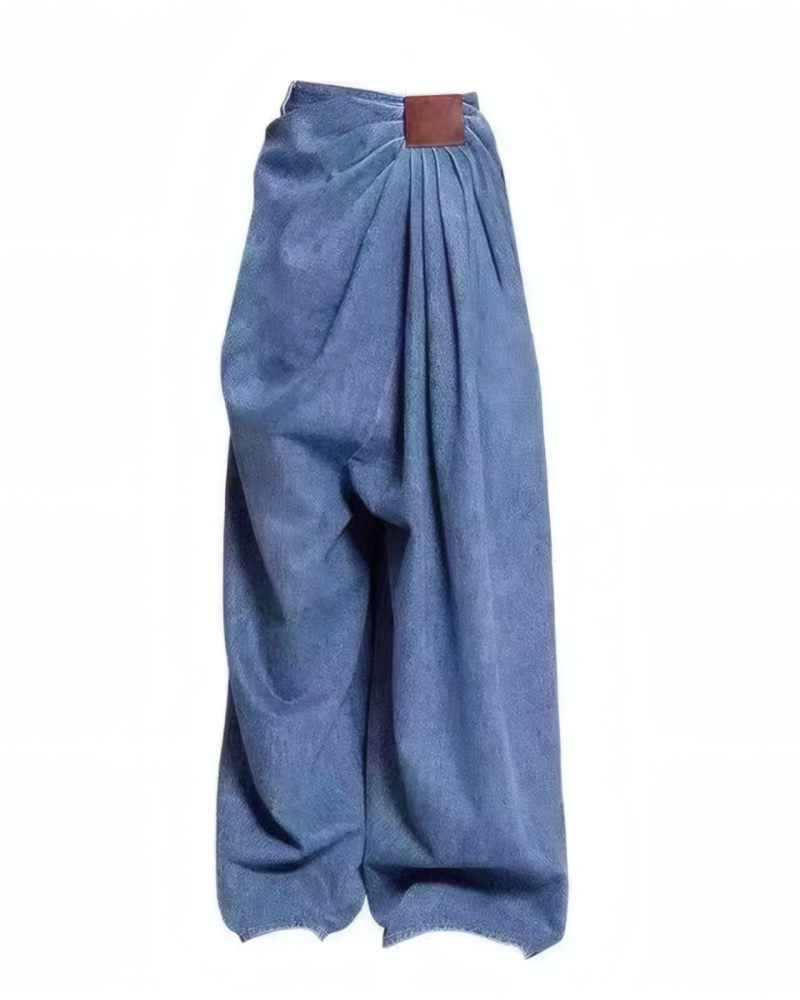 Draped Denim Jeans