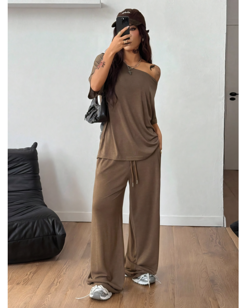 Chill Status Off Shoulder Pant Set