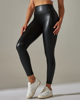 Faux Leather High-Waisted Leggings