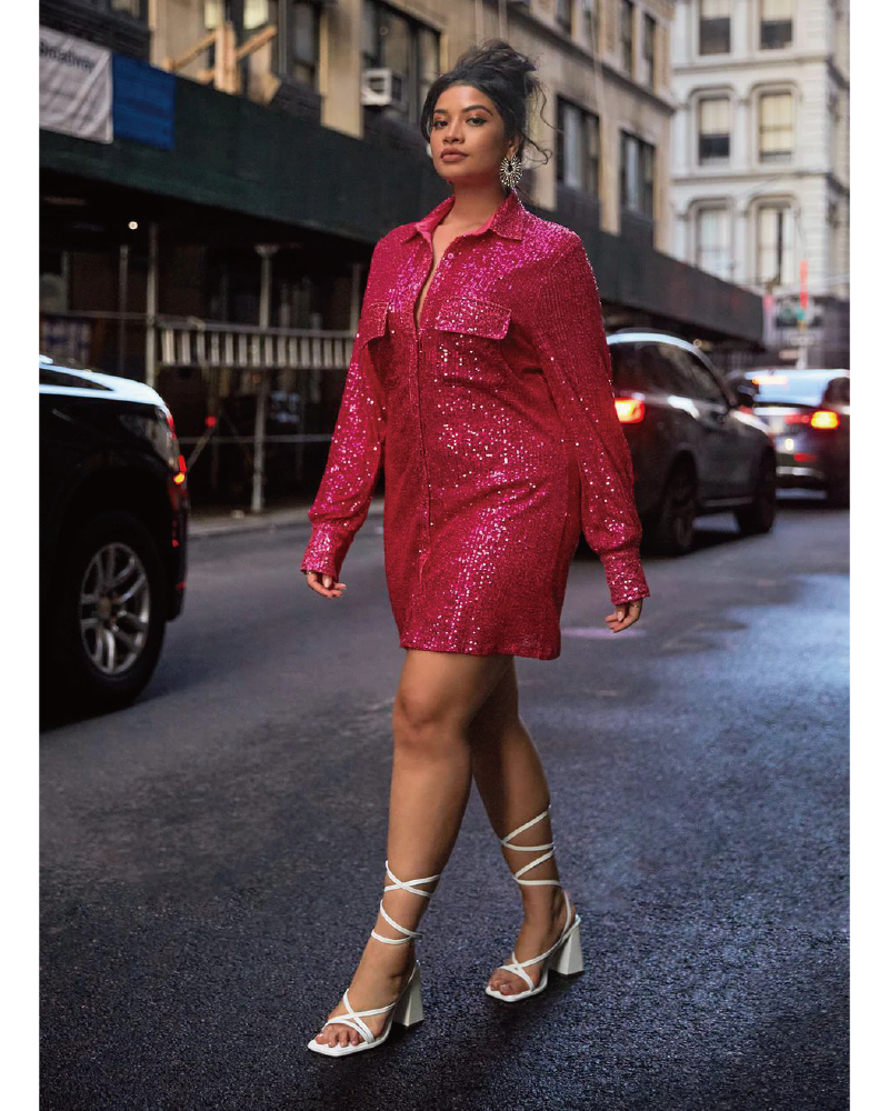 Shiniest Sequin Oversized Shirt Dress