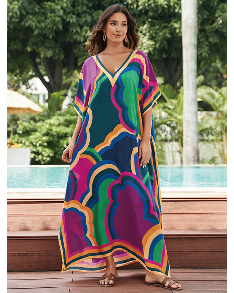 Tropical Kaftan Dress