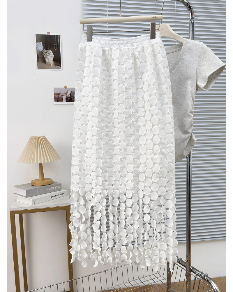 Crochet Circle Fringe Maxi Skirt