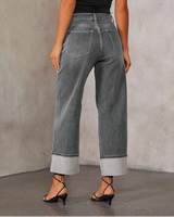 Large Cuff Wide Leg Jeans