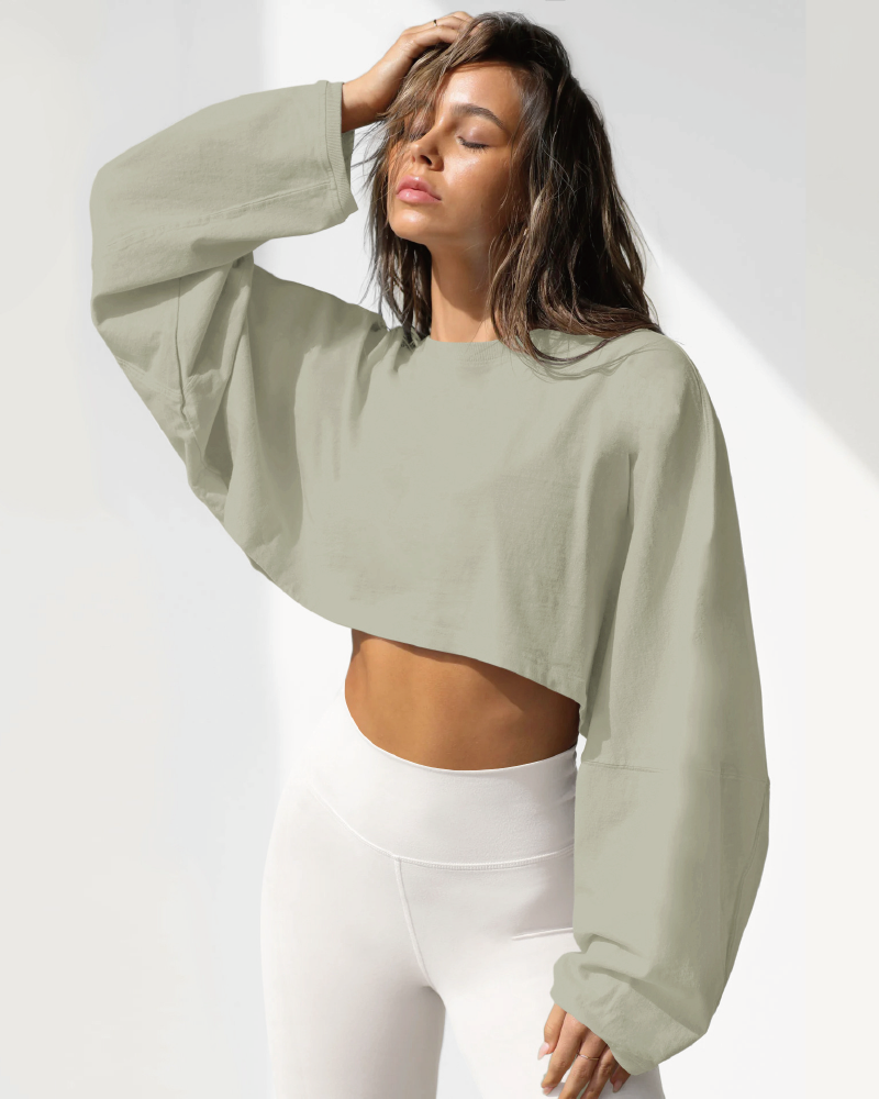 Slouchy Crop Long Sleeve