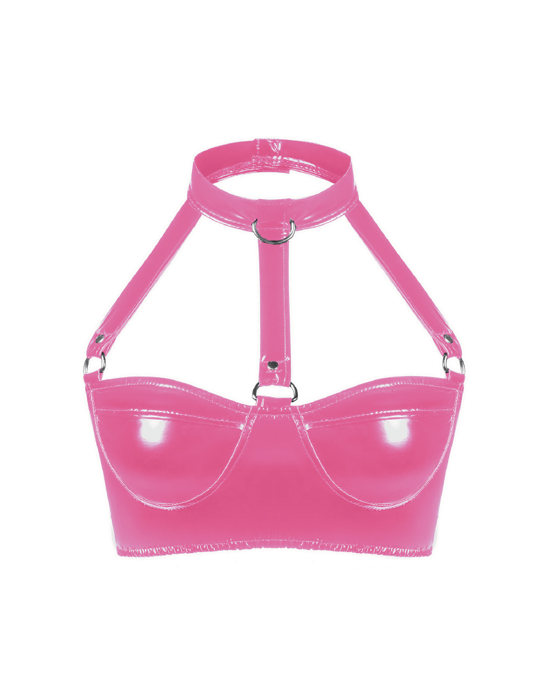 Cute Pop Latex Harness Top