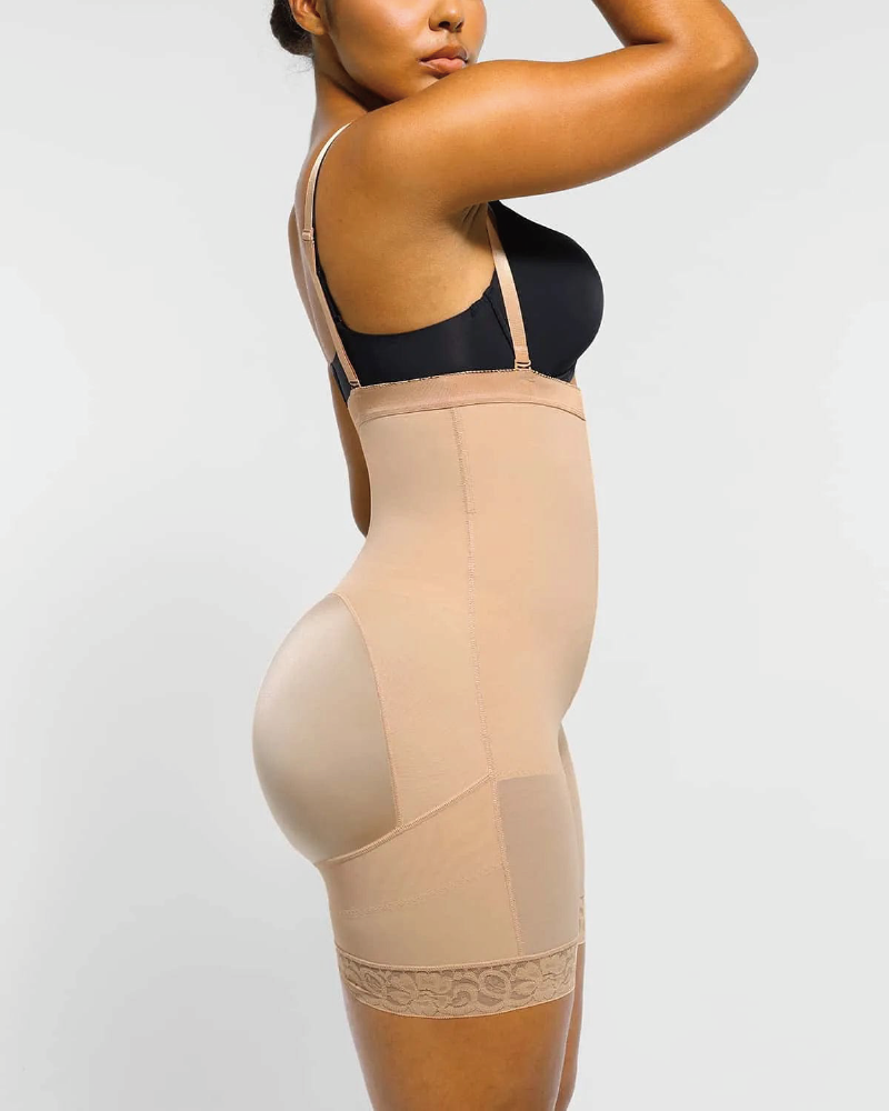 Firm Tummy Compression Bodysuit Shaper With Butt Lifter