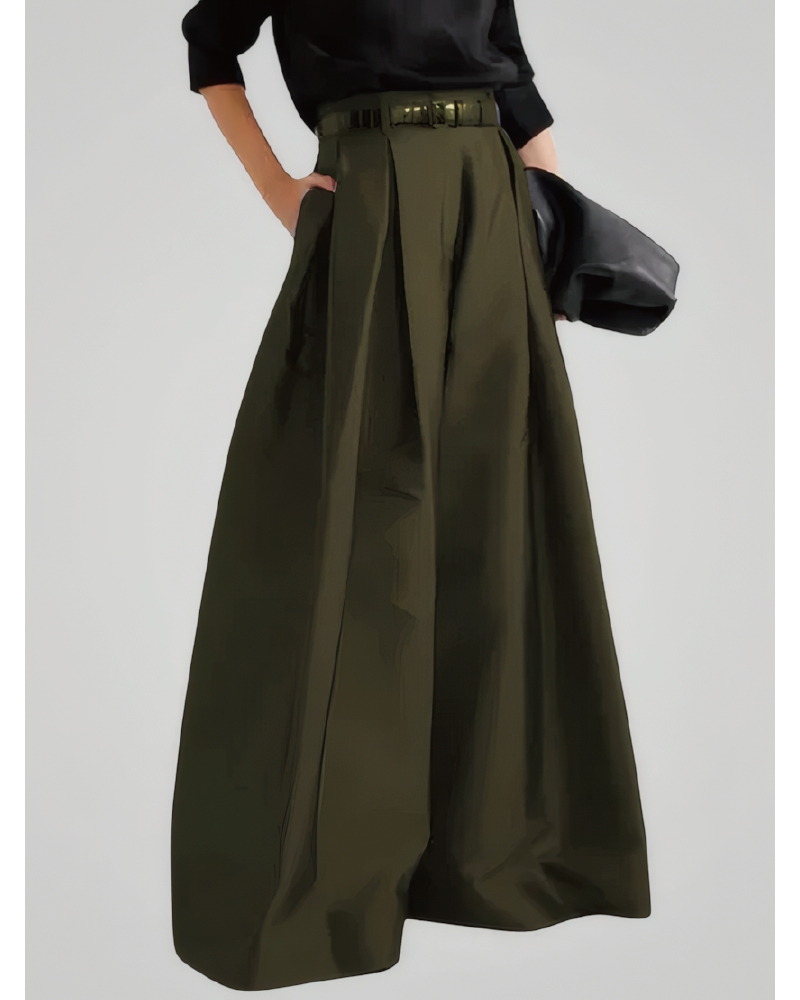 Elegant High-Waisted Maxi Skirt-Pants