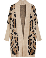 Leopard Pattern Fuzzy Cardigan