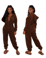 Be My Teddy Plush Hooded PJ Jumpsuit