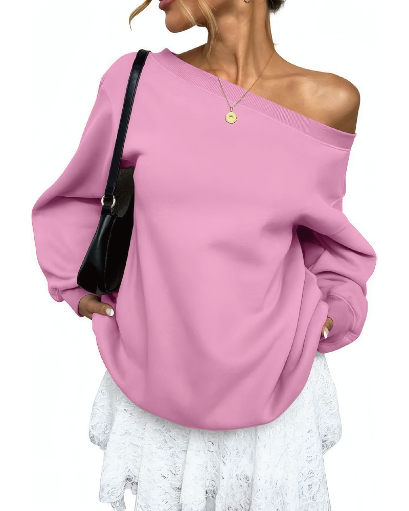 Vera Off Shoulder Oversized Sweatshirt