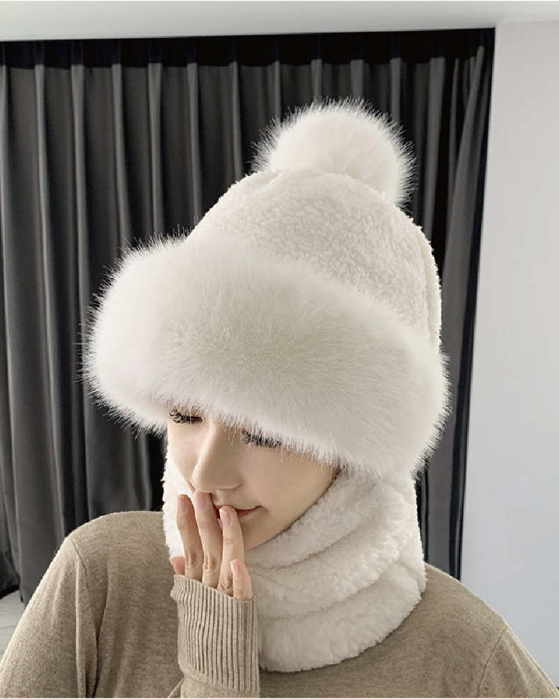 3-in-1 Winter Plush Beanie