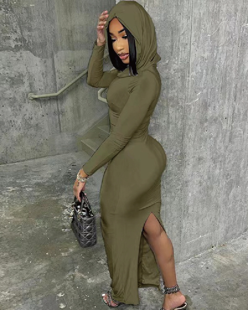 Keep It Hood Long Sleeve Maxi Dress