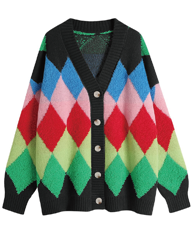 Cozy Colorful Sweater Cardigan