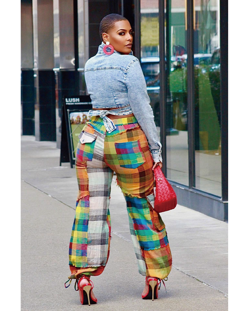 Edgy Plaid Patchwork Pants