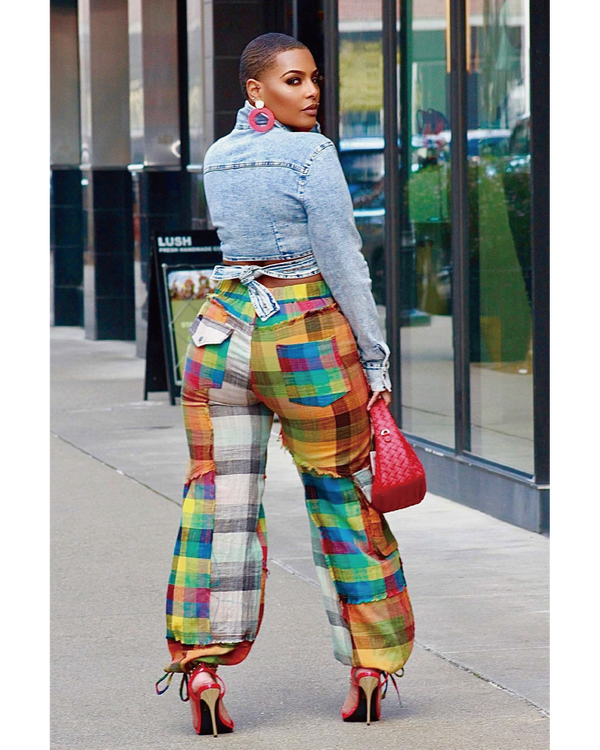 Edgy Plaid Patchwork Pants