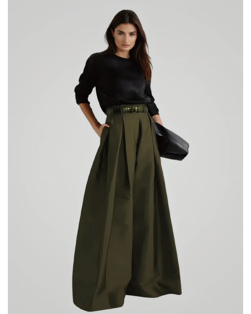 Elegant High-Waisted Maxi Skirt-Pants